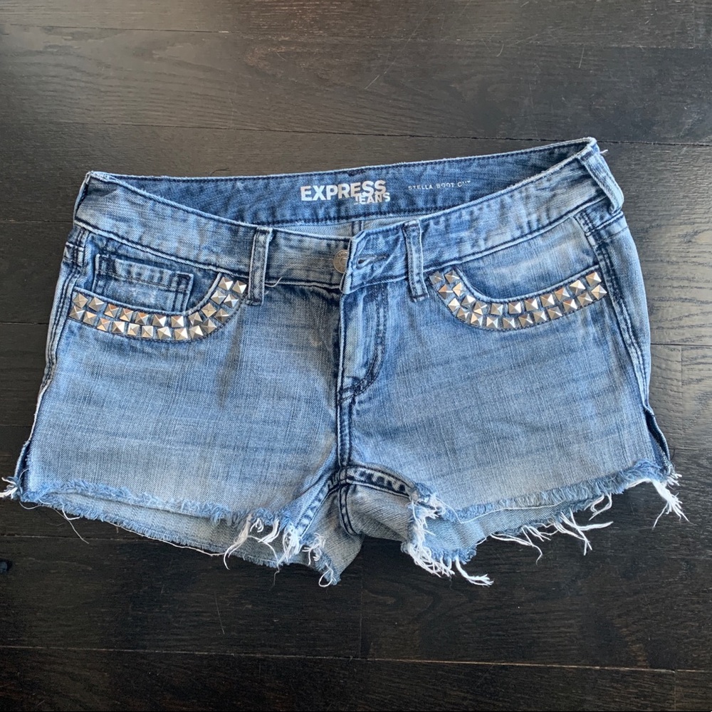 Studded Jean Cutoffs